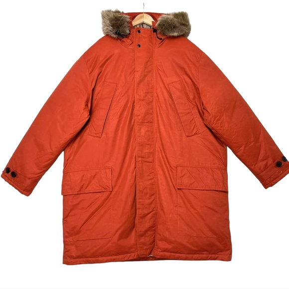 Banana Republic Snorkel Parka Puffer Jacket Mens Sz L Down Filled Hooded Waxed - Picture 2 of 12